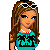 Pixel art contact sheet showing multiple frames of a female character with long brown hair, sunglasses on head, turquoise crop top, white pants, and pink text overlays.