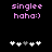 Pixelated text and heart symbols on black background with animation changing one gray heart to white.