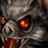 Pixelated close-up of a dark gray troll-like creature with glowing orange eyes and mouth, rendered in low-resolution 48x48 pixels.