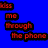 Blue background with red pixelated text reading 'boss', 'me', 'through the phone', and 'soulja boy' in various positions.