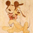 Pixelated cartoon character with brown ears and yellow body on beige background, blue with text "I LOVE THEM" and symbols