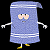 A pixelated cartoon towel character with a face, arms, and legs on the left side of a contact sheet next to green text reading "Original Icons .com" on a dark background.