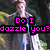 A pixelated image of a person in a gray jacket and blue shirt with text overlays changing between frames.