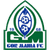 Green and blue pixelated logo with arched top, central blue emblem, and green rectangular base containing stylized text.