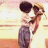 A pixelated animated buddy icon showing a couple embracing with text overlay reading "I hope I love you all my life" on a light peach background.