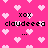Pink background with repeating light pink pixelated hearts, black text reading 'xox', 'cloudeeeo', and '...' in a pattern