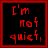 A 4x4 contact sheet of animated frames showing red text on black backgrounds with alternating phrases "I'm not quiet," and "I'm plotting" in a pixelated font, framed by thin red borders.
