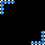 Animated contact sheet of a blue and white pixelated starburst icon with pink "niki" text, showing frame-by-frame motion across 25 sampled frames on black background.