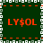 A static digital image with four identical displaying 'LY$OL' text on a dark green background, bordered by pixelated patterns and red horizontal lines