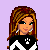 Pixel art cheerleader icon with two visible frames showing a character in black-and-white uniform and pom-poms against purple background, plus text "Cheer" and asterisks.