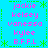 Pixelated text list on cyan background with green decorative borders, featuring names and abbreviations in pink font.