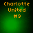 Four identical green-tinted display orange text reading "Charlotte United #9" with subtle background variations