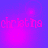Four identical display the name 'christina' in pink pixelated text against a blue-to-magenta gradient background with subtle circular light effects