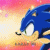Animated sequence of Sonic characters in various poses against a pink and orange gradient background with white sparkles.