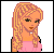 Pixel art of a blonde woman in a pink top and black pants with gold studs, alongside text reading "Total DRAMA queen" in black and pink lettering.