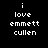 Pixelated white text on black background reads 'i love emmett cullen' in three lines, with identical static appearance across all observations.