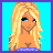 Pixel art of a blonde woman with blue eyes, wearing a blue top and blue boots, with the name 'Megan' displayed in blue text.