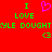 Red background with green text and pink heart symbol, displaying "I LOVE KYLE DOUGHTY" in pixelated font.