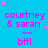A static image with a bright blue background featuring repeated pink text 'courtney & sarah' and 'bffl', surrounded by small pink and light purple stars.