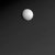 A pixelated grayscale circle with a bright center and dark outer edge on a dark gray background.