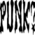 Black and white pixelated text displays 'PUNK? emo?', 'Goth?', and three grayscale bar patterns on a white background.