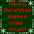 Green background with white snowflake borders and red text reading "Merry Christmas Wishes come true!!!" in a