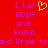 Red background with purple pixelated text reading 'I luv', 'BDIH', 'and', 'Kaleb', and partial 'nd Brad to' alongside a yellow heart symbol.