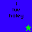 Pixelated text 'i luv haley' on blue and green backgrounds with a small star icon changing color between frames.
