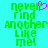 Green pixelated text on cyan background with a pink heart symbol above the word 'never' in one version.