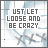 Animated sequence of text 'JUST LET LOOSE AND BE CRAZY' with shifting blue highlights across letters, set against a light background with faint X-shaped patterns
