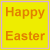 A two-frame contact sheet showing a static Easter-themed buddy icon with text on the left and an animated dragon character on the right, both in pixel art style.