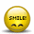 Yellow emoji face with closed eyes and a smile, displaying sequential text across three : SMILE!, Its the last thing, youll ever do!