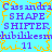Pixelated text and yellow starburst shapes on a cyan background with repeated patterns.