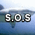 Four quadrants display text and background elements: top-left shows 'S.O.S' over a shark image, top-right reads 'Save Our Sharks', bottom-left states 'They are our past', and bottom-right says 'And will live to be our future'.