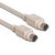 Two pixelated cable connectors with metallic ends on a white background, rendered in grayscale tones.