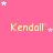 Pink background with yellow text reading 'Kendall' repeated across the image, surrounded by white and pink star shapes.