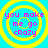 Four identical circular icons with yellow concentric rings on a cyan background, each containing pink text reading "you make me go crazy" in pixelated font.