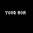 Pixel art icon with 'YOUR MOM' text above a heart symbol that changes shape across frames on black background.