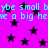 Pixelated cyan text repeats 'ybe small bybe small' and 'we a big heve a big he', scattered black stars on bright magenta background.
