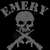 Static pixel art icon featuring a gray skull and crossbones with the word "EMERY" in stylized letters above it on a black background.