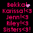 Pixelated pink text on black background lists names with heart symbols, showing animation changes in the first name's symbol and punctuation.