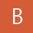 A white capital letter B centered on a solid orange background with pixelated edges.