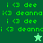 Green pixelated text repeats across two with a star icon changing color between frames