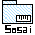 Six -aligned folder icons with light blue checkered patterns, each containing a black-and-white piano-key symbol and the text "Sosai" below