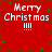 Red background with white text reading 'Merry Christmas !!!!' and scattered green star shapes.