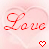 Animated contact sheet showing two frames of a pink heart-shaped icon with red cursive 'Love' text and pixelated hearts at the bottom, transitioning from white to solid red heart.