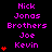 Pixelated text displays names and heart symbols on a black background with pink lettering.