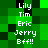Green pixelated background with white text listing names and 'Bff!!' in two vertical , each containing identical text repeated twice