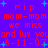 Blue background with red text reading 'r.i.p mom-mom we miss and luv you 6-11-07' and small blue plus signs scattered throughout.