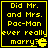 Four identical pixelated display yellow text on black background asking 'Did Mr. and Mrs. Pac-Man ever really marry?' with a Pac-Man icon